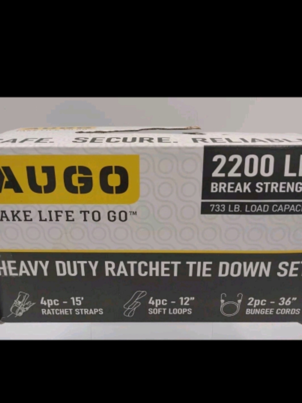 Heavy Duty Ratchet Tie Down Set - Yellow/Black